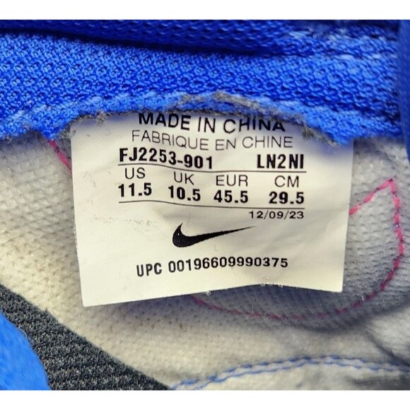 Nike Dunk Low Sneakers Mens Size 11.5 Royal Blue White Leather Shoes FJ2253-901 main image 9